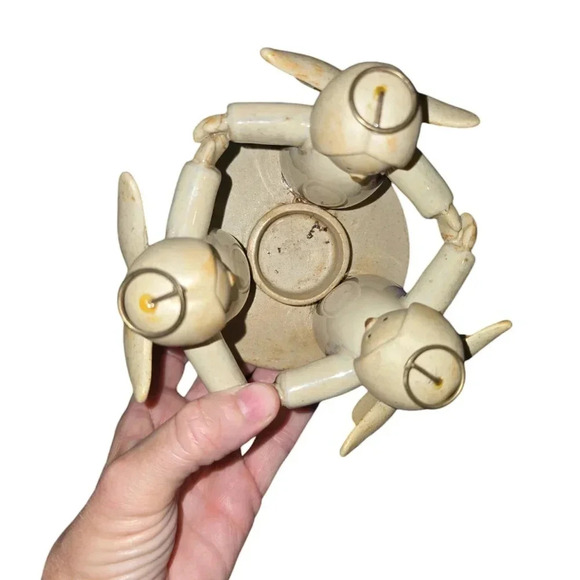 Angels Friendship Circle Ceramic Candle Tea Light Holder Wings 3 Angels - beige - Picture 4 of 6